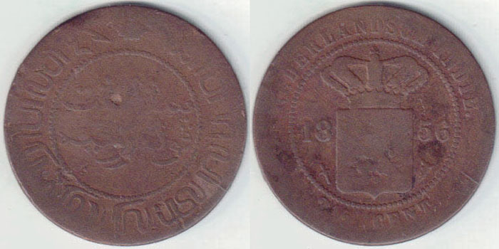 1856 Netherlands East Indies 2 1/2 Cent A003945